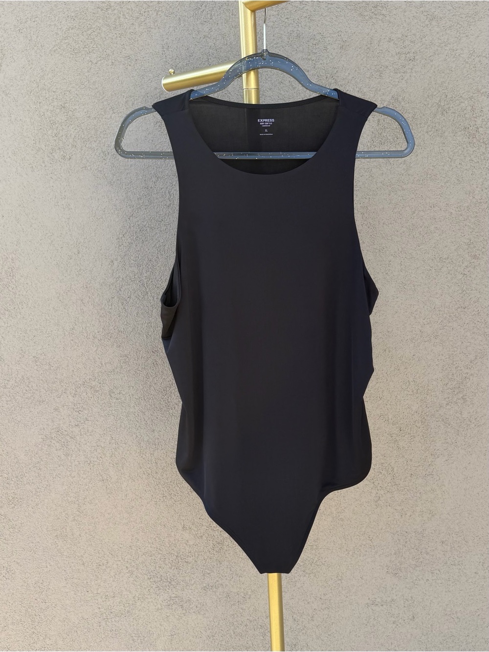 Express Body Contour Black Scoop Neck Bodysuit XL NWOT